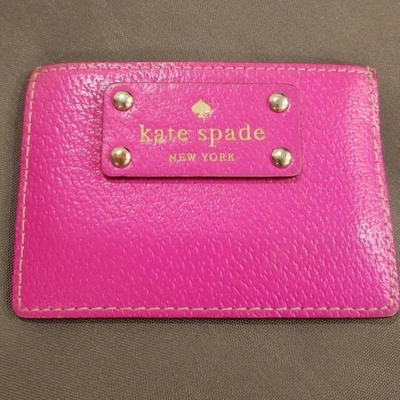 💕Kate Spade💕 Hot Pink and Tan Card Wallet - Picture 1 of 5